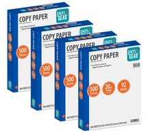 Copy Paper, 8.5" x 11", 92 Bright, 20 lb., 4 Reams (2,000 Sheets) Free Shipping Copy Paper price