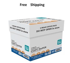 Copy Paper, 8.5" x 11", 92 Bright, 20 lb., 5 Reams (2,500 Sheets) Free Shipping Copy Paper price