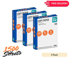 1500 Sheets - Copy Paper, 8.5" x 11", 92 Bright, 20 lb., 3 Reams Free Shipping Copy Paper price
