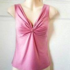 READ! Vintage 90s Bubblegum Pink Ruched Knot-Front Soft Girl V-Neck Tank Top Girls' Tank Top price