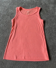 New Wonder Nation Orange Ribbed Knit Tank Top L (10-12) Scoop Neck Stretch Girls' Tank Top price