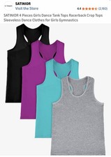 4 Pcs Girls Dance Tank Top Racerback Crop Tank Top size 7-8 Years Girls' Tank Top price