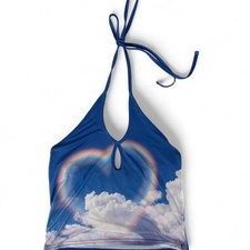 NGORDER new girl order rainbow kidcore y2k Halter Crop Top Girls' Tank Top price