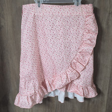 SHEIN Girls Pink & White Floral A-Line Ruffle Pull-On Knee Skirt 160 Girls' Skirt price