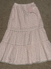 LoveShackFancy x Target Girl’s Pink Floral Tiered Lace Trim Long Skirt Size 8 Girls' Skirt price
