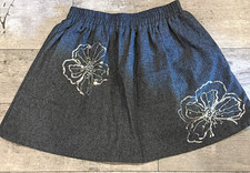 ZARA Girls Gray Embroidered Floral A-Line Pull On Skirt Elastic Waist 13-14 Girls' Skirt price