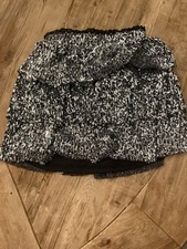 Zara Girls Sequin Mini Skirt 13-14 Black/Silver Pull-On Elastic Waist Lined Girls' Skirt price