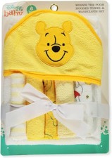 Accessories Disney Baby Winnie The Pooh Hooded Towel with 5 Piece Washcloth Set, Baby Towel price