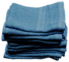 12x12 Blue 100% Cotton Washcloth Rags Multi Purpose Reusable Cleaning Cloths Baby Towel price