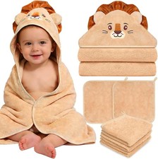 4 Pcs Baby Towels and Washcloths Set, Soft Hooded Bath Towel, 1 Baby Towel and 3 Baby Towel price
