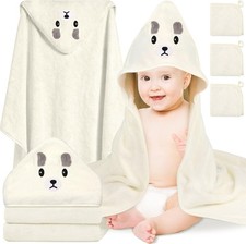 4 Pcs Baby Towels Set, 32x32 in Hooded Bath Towel and 3 Pcs Baby Washcloths for Baby Towel price