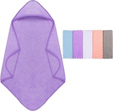 Baby Hooded Towel with Five Washcloths, 28 x 28 Inch Super Soft Bath Towel with Baby Towel price