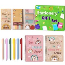 Teacher Sticky Note A5 Notebooks Pens Stationery Set Teacher Brown Boho Pre-printed Forms & Notebooks price