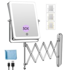 5000mAh Rechargeable Wall Mounted Makeup Mirror with Lights, 8.7 Inch Double ... Makeup Mirror price