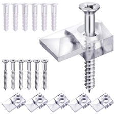 Blulu 20 Pack Mirror Holder Clips, Offset 0.24 Inch/ 6 mm, Glass Mirror Hanging Makeup Mirror price