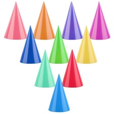 10 Pcs Mini Birthday Party Hats Multicolor Paper Cone Hats for Kids Girls Pet... Birthday & Party price