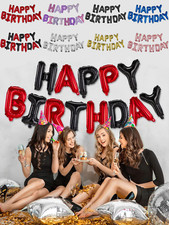 Happy Birthday Balloons Banner Bunting Self Inflating Decoration Letters Balloon Birthday & Party price