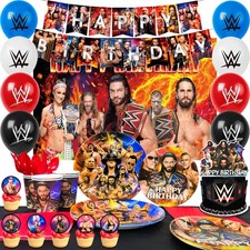 114Pcs Wrestling Match Birthday Decorations WWE Party Set Tableware Balloons Cup Birthday & Party price