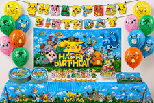 Pokemon Birthday Party Decorations Set 108pcs Pikachu Kids Party Supplies Balloo Birthday & Party price