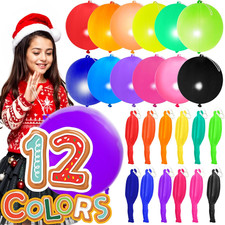 30Pcs Premium 18 Inches Heavy Duty Punch Balloons with Rubber Bands, 12 Colors, Birthday & Party price