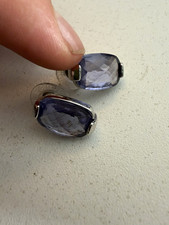 Swarovski Purple Oval Crystal Stud Earrings Silver Tone Prong Set Butterfly Swarovski Earrings price