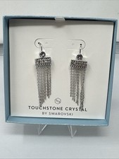 Touchstone Crystal by Swarovski "On The Fringe" Dangle Earrings NIB Swarovski Earrings price