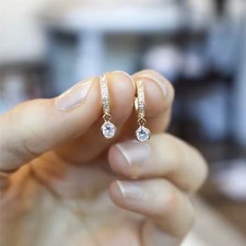 Gold filled Women Drop Earrings with Round Crystal Made with Swarovski Crystals Swarovski Earrings price