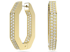 Brand New Swarovski Dextera hoop earrings Octagon shape Medium Gold tone 5639098 Swarovski Earrings price