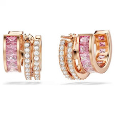 Brand New Swarovski Connexus Hoop Earrings Pink Rose Gold Tone 5741333 Swarovski Earrings price