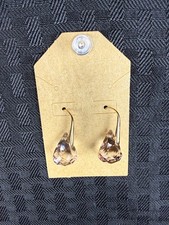 Authentic Energic Signed Swan Swarovski Brownish facet Crystal 1" Drop Earrings Swarovski Earrings price