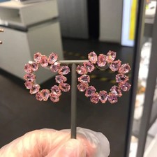 Swarovski Millenia Hoop Earrings Octagon Pear Cut Pink Clear Crystal Gift Swarovski Earrings price