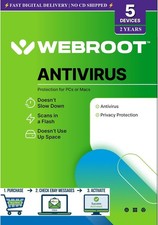 Webroot Antivirus 2026 | 2 Years 5 Devices | Instant Email Code (no CD)🔥 Antivirus Software price