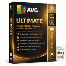 AVG Ultimate 2026 VPN Included 3 Years, 1 Device (Global Activation) Antivirus Software price