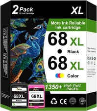 68XL Ink Cartridges Black Color 2 Pack Compatible for HP Envy 6155e Cartridges price