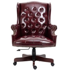 Burgundy High Back Leather Executive Office Desk Chair Swivel Reclining Casters Executive Chair price