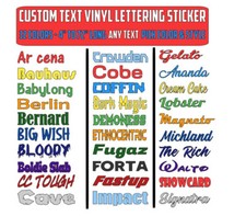 Custom Text Vinyl Lettering Sticker Decal Personalized -ANY TEXT - ANY NAME - [2 Fridge Sticker price