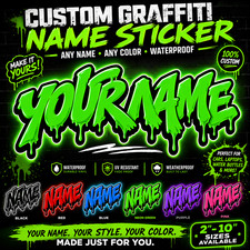 Custom Name Sticker Graffiti Personalized Decal Any Name Car Laptop Fridge Sticker price