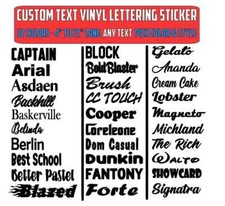 Custom Text Vinyl Lettering Sticker Decal Personalized -ANY TEXT - ANY NAME - [2 Fridge Sticker price
