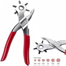 Leather Hole Punch Belt Tool 6 Sizes Puncher Revolving Pliers Heavy Duty 9" US Hole Punch price