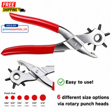 9" Heavy Duty Leather Hole Punch Belt Puncher 6 Size Revolving Hand Punch Tool Hole Punch price