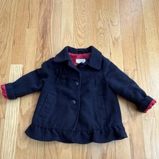 Circo Black Pea Coat Button Flower Accent Unisex Baby & Toddler 18M Baby Coat price