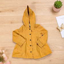 Rachel Zoe Baby Hooded Lined Snap Front Coat Yellow Solid 18-24M Baby Coat price