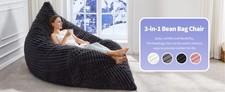 3 in 1 Bean Bag Chair Giant Bean Bag Chairs Convertible Bean Bag Corner Sofa / Set price
