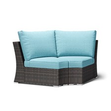 Aoodor Patio Corner Rattan Sofa Set Modular Sectional Wicker Couch w/ Cushions Corner Sofa / Set price
