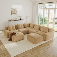 Modular Sectional Sofa with 5-Seater,V Shaped Corner Couch,Corduroy Corner Sofa / Set price