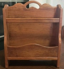 Vintage Wood Magazine Newspaper Holder Rack Double Sided 13x 7.5 x 16"H Magazine Rack / Newspaper Rack price