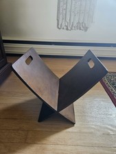 Two-piece wooden newspaper magazines rack. Height is 14 in. Magazine Rack / Newspaper Rack price