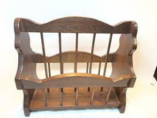 Vintage Solid Wood Magazine Rack Holder Stand Newspaper Record Spindle 18.5" Magazine Rack / Newspaper Rack price