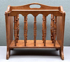 Vintage Wooden Magazine Book  Newspaper Rack Holder Country Cottage 16 x 15 x 11 Magazine Rack / Newspaper Rack price