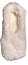 Women's Faux Fur Cozy Pull-On Slipper Socks with Grippers  M/L  8/10  Ivory Women's Slipper Socks price
